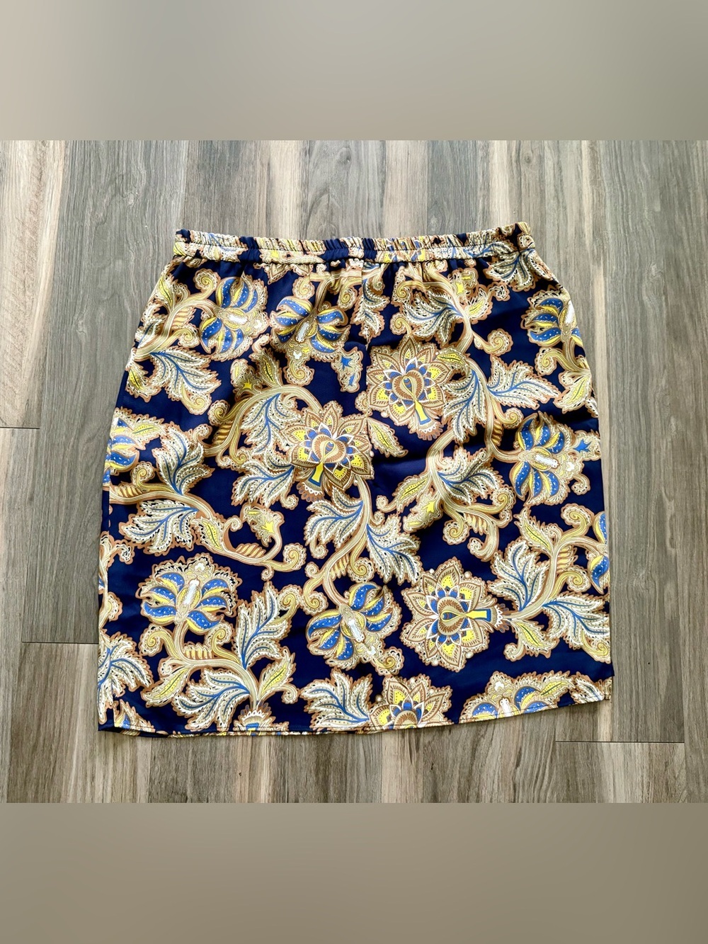 LOFT Navy Paisley Skirt Size XL